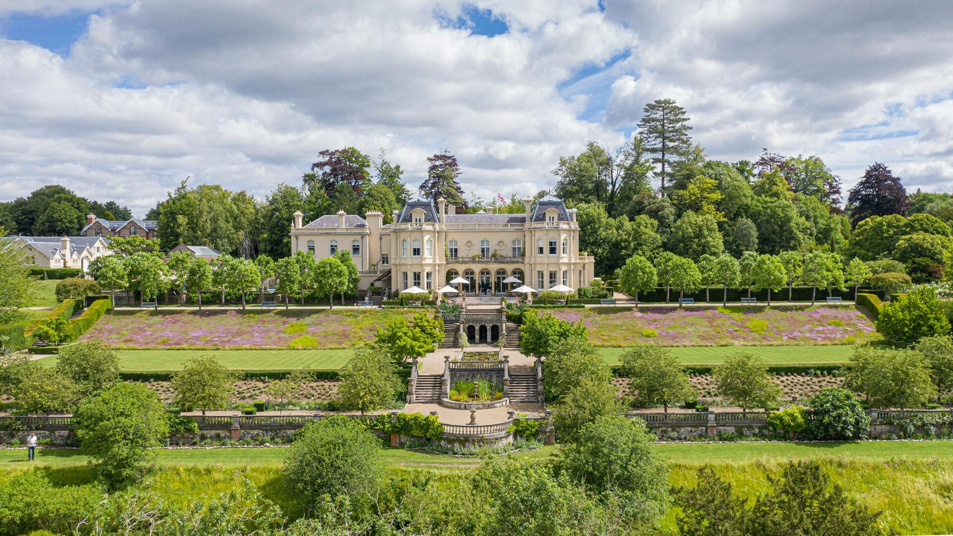 Beaverbrook — the Cherkley Court house above its terraced gardens