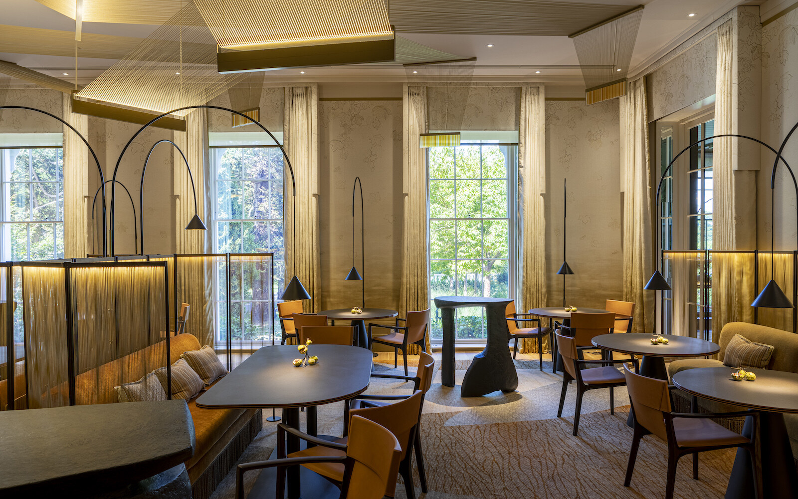 Coworth Park — restaurant beneath the arc lamps