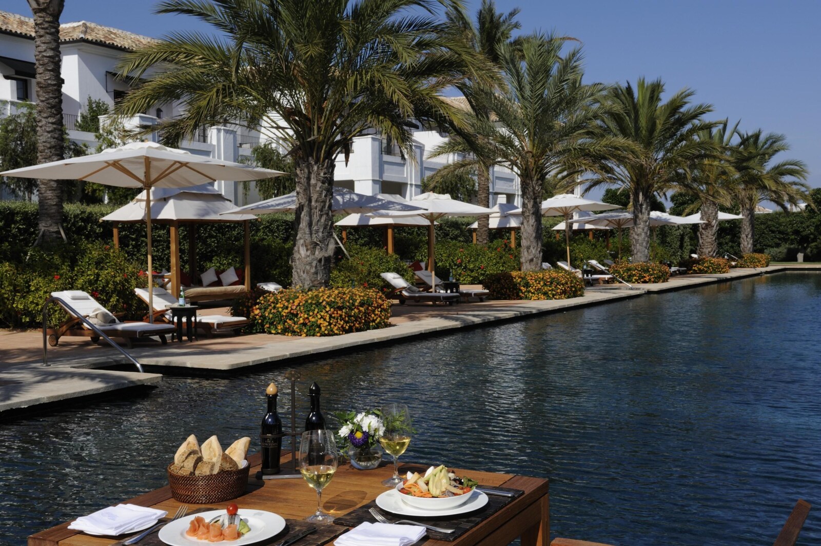 Finca Cortes&iacute;n &mdash; the pool among the palms