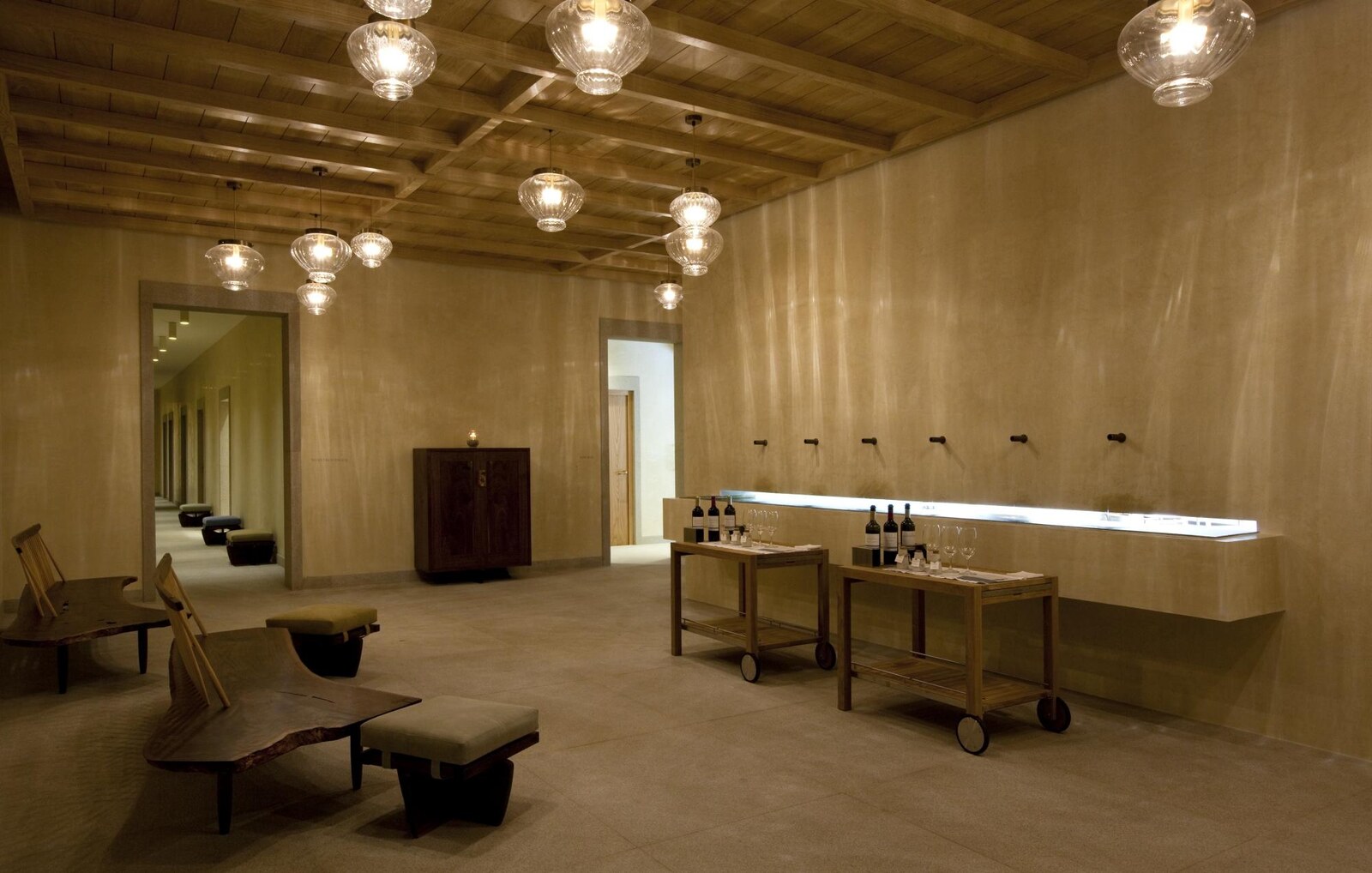 Abad&iacute;a Retuerta &mdash; the tasting room beneath glass globe lights