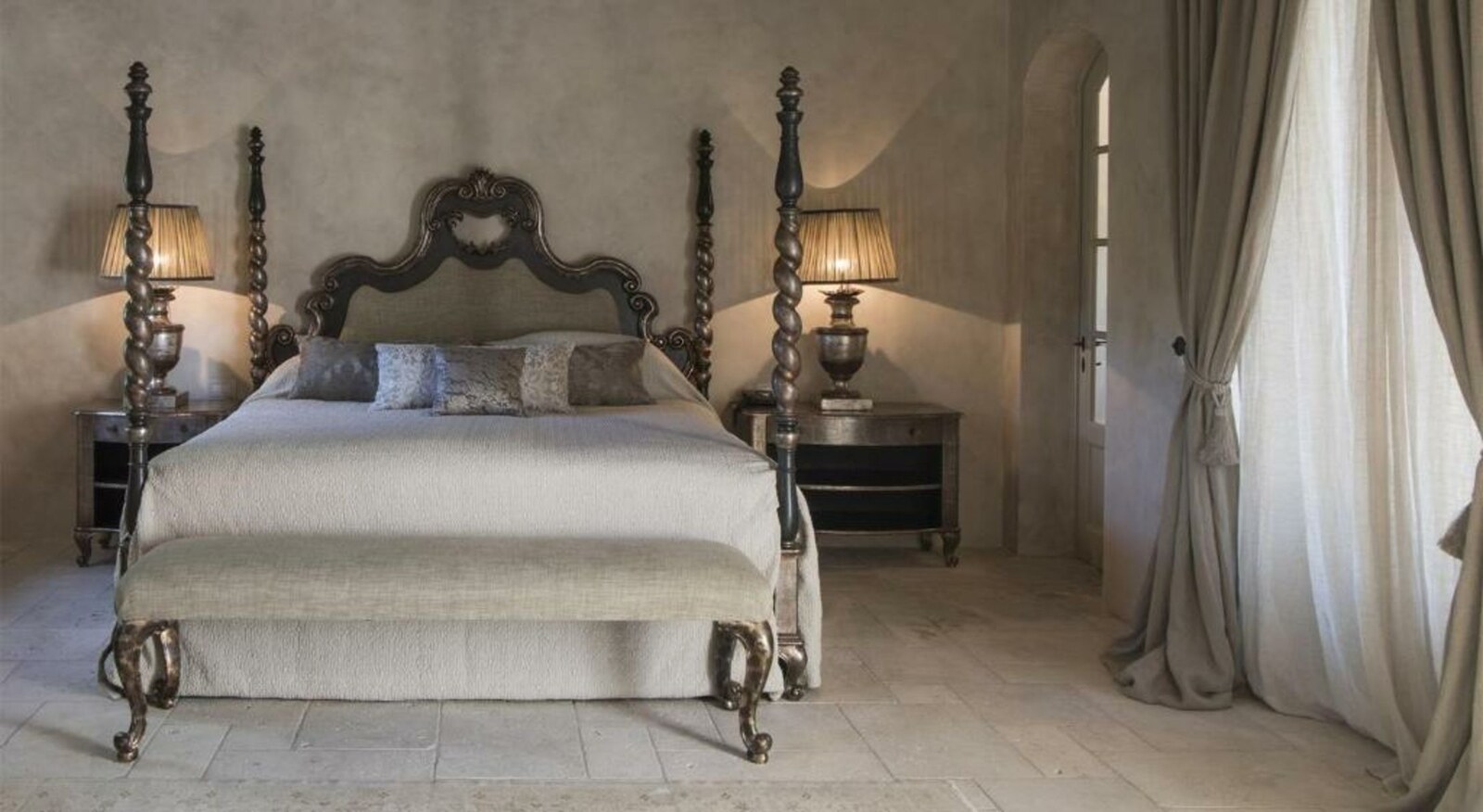 Borgo Santo Pietro &mdash; a four-poster suite in stone and linen