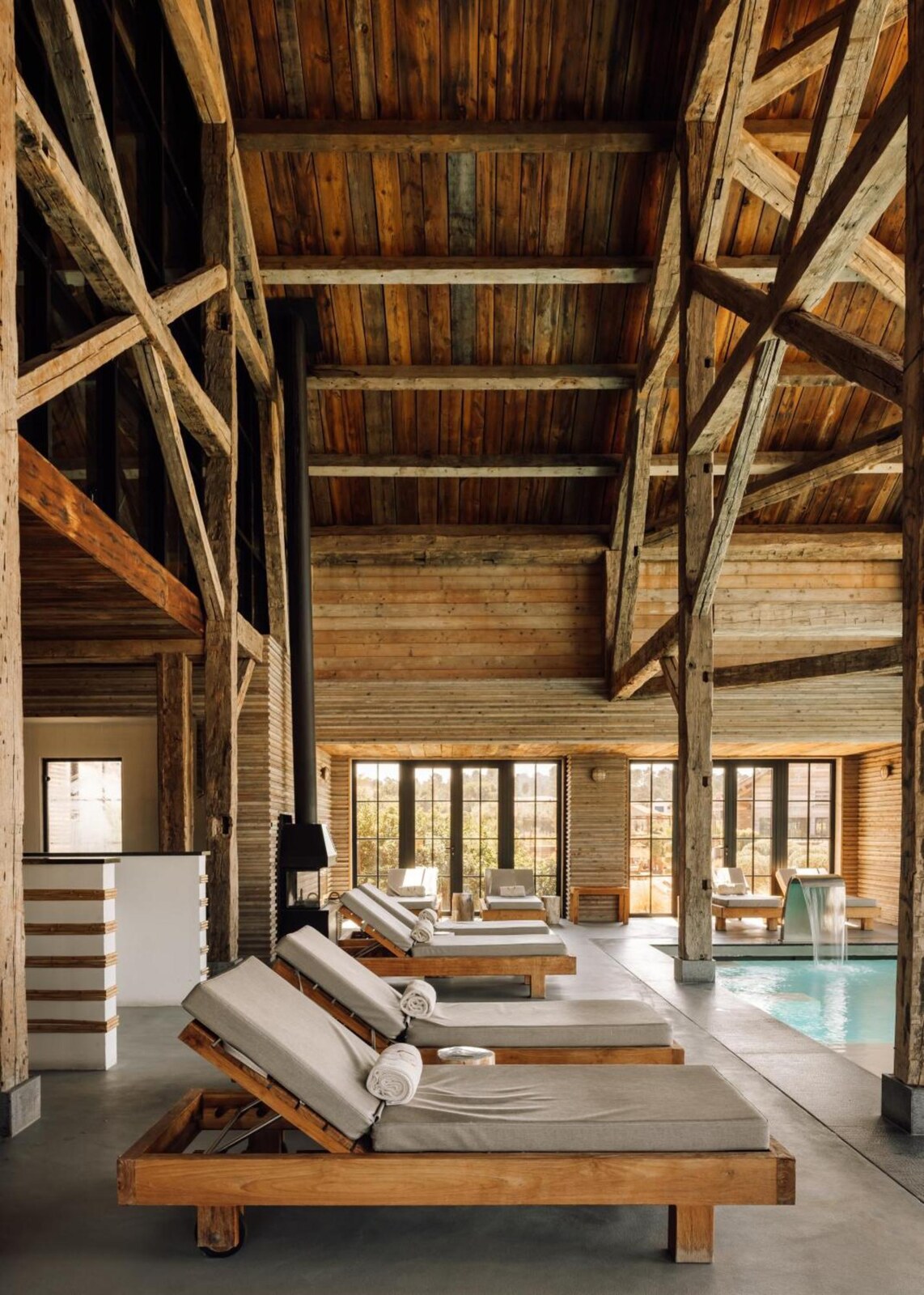 Quinta da Comporta &mdash; the spa, beneath a high beamed roof