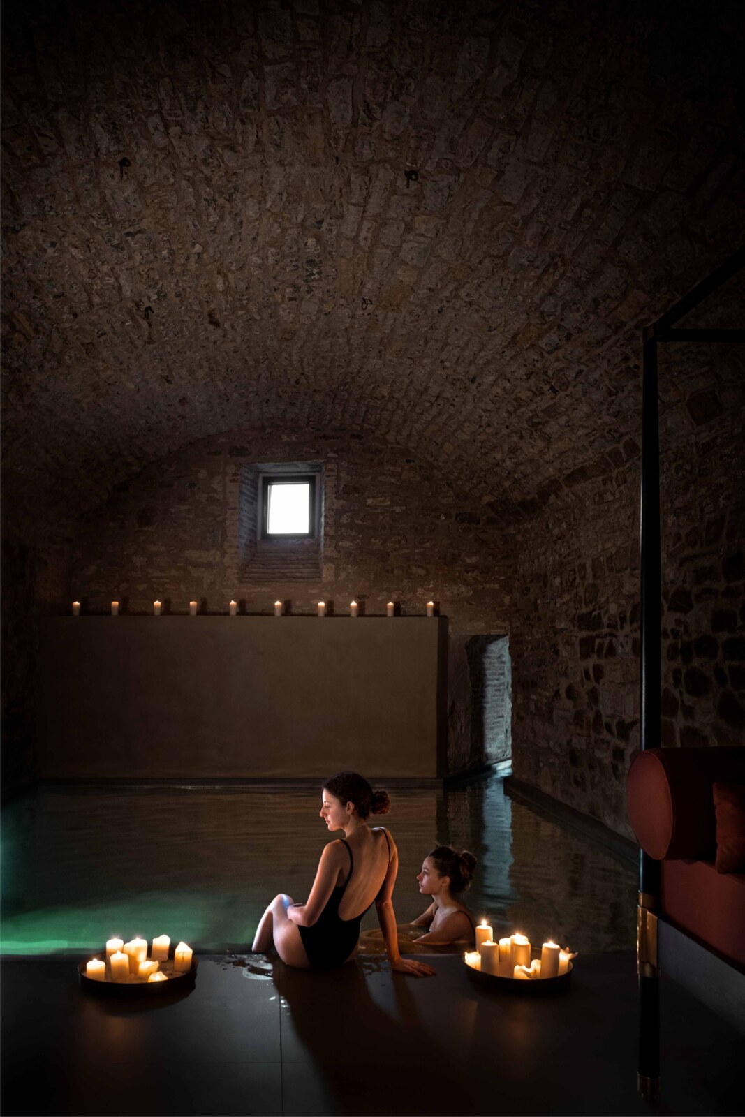 Reschio &mdash; the candlelit Bathhouse spa in the former cellars